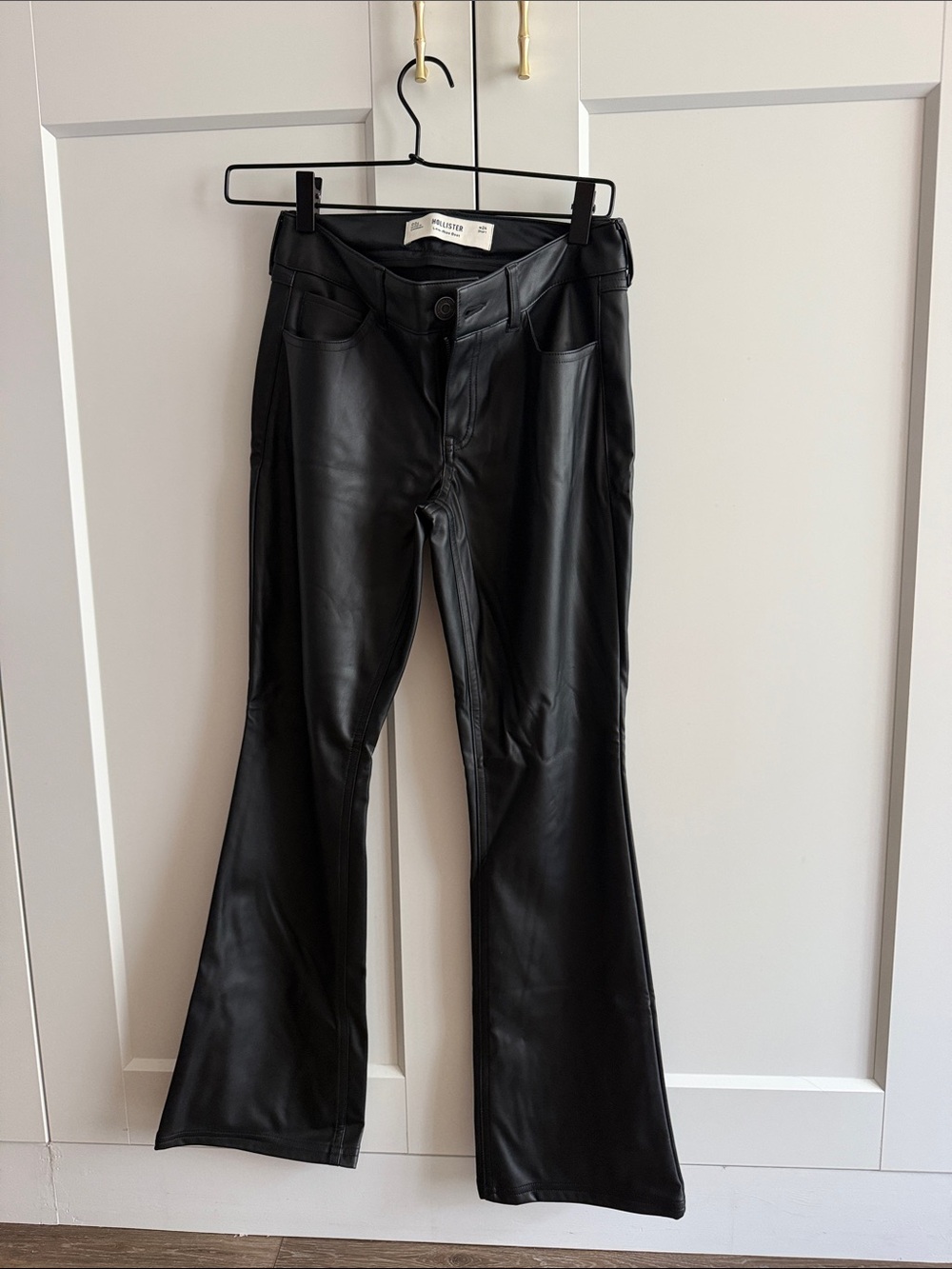 Hollister Black Faux Leather Flare Jeans